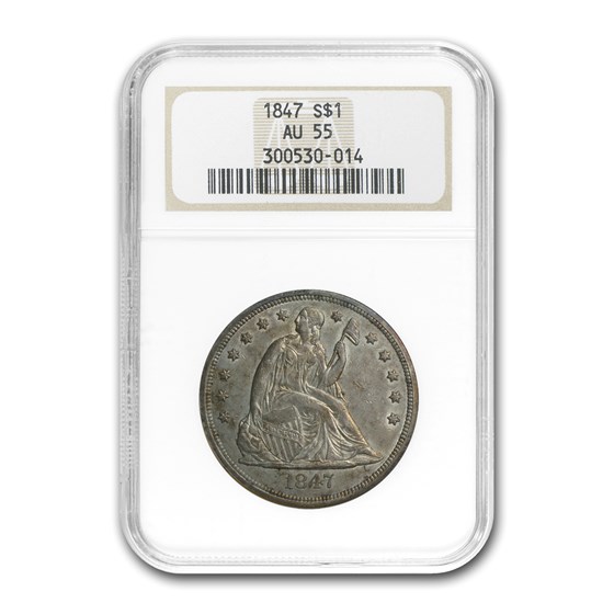 1847 Liberty Seated Dollar AU-55 NGC 1847 Liberty Seated Dollar AU-55 NGC