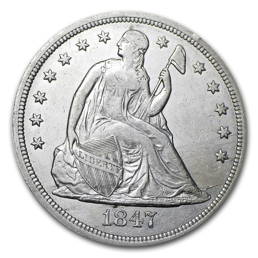 1847 Liberty Seated Dollar AU