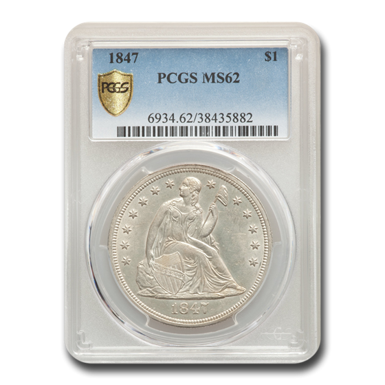 1847 Liberty Seated Dollar MS-62 PCGS 1847 Liberty Seated Dollar MS-62 PCGS