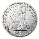 1847 Liberty Seated Dollar XF Details (Cleaned)