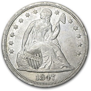 1847 Liberty Seated Dollar XF