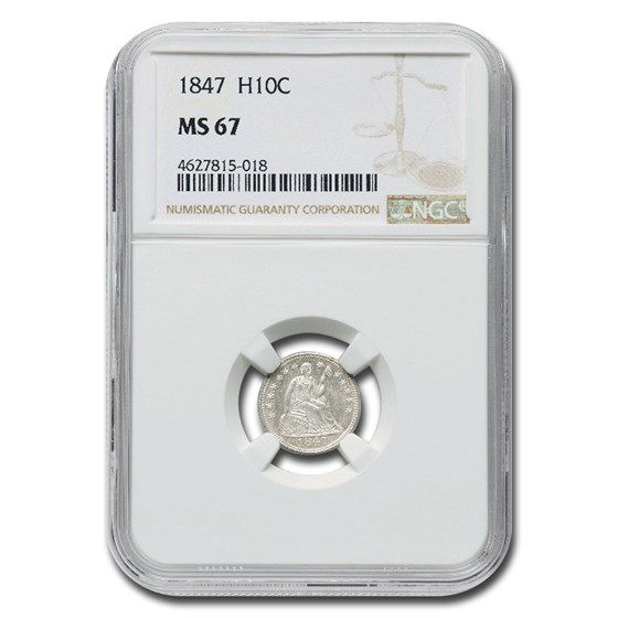 1847 Liberty Seated Half Dime MS-67 NGC 1847 Liberty Seated Half Dime MS-67 NGC