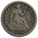 1847 Liberty Seated Half Dime VF