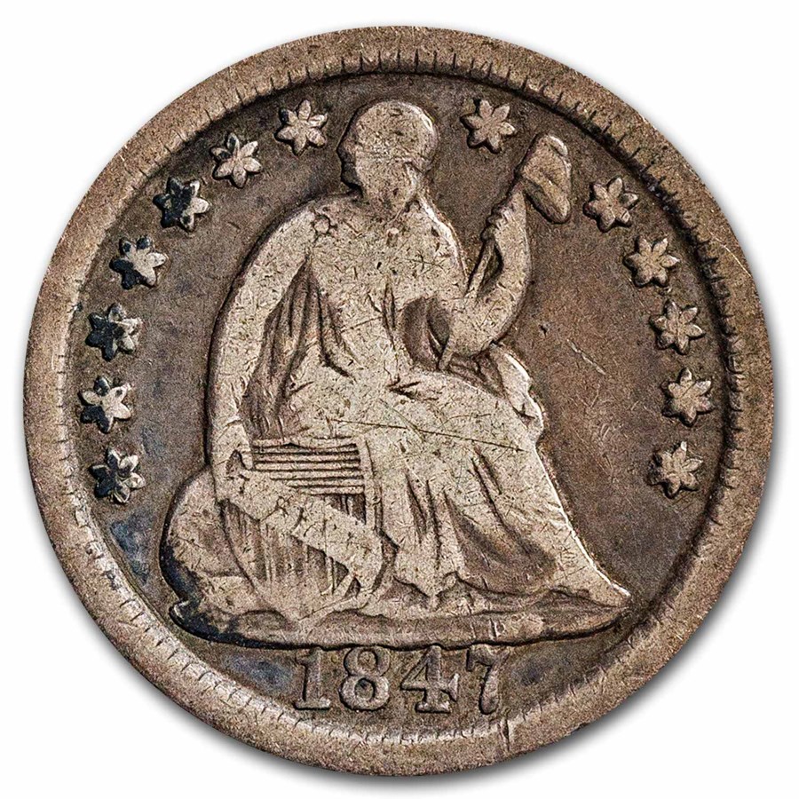 1847 Liberty Seated Half Dime VG
