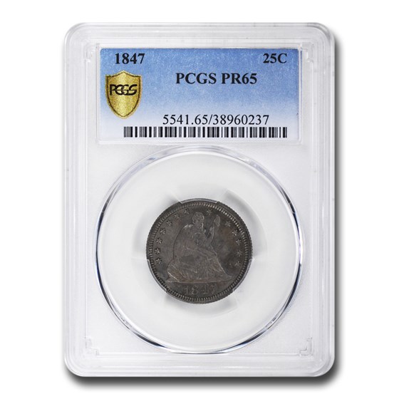 1847 Liberty Seated Quarter PR-65 PCGS 1847 Liberty Seated Quarter PR-65 PCGS