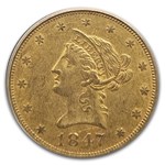1847-O $10 Liberty Gold Eagle AU-50 PCGS