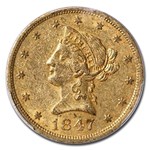 1847-O $10 Liberty Gold Eagle AU-53 PCGS