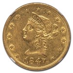 1847-O $10 Liberty Gold Eagle AU-58 NGC