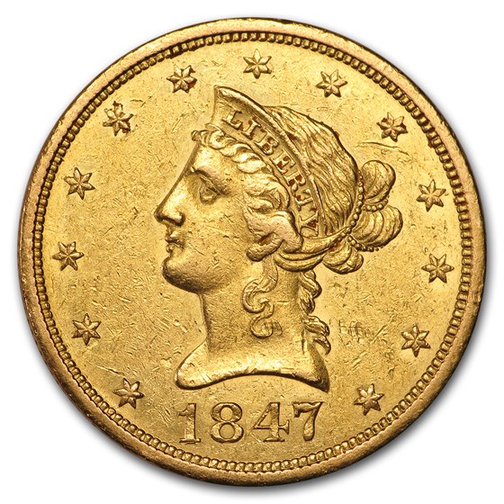 1847-O $10 Liberty Gold Eagle AU 1847-O $10 Liberty Gold Eagle AU