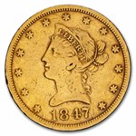 1847-O $10 Liberty Gold Eagle VF Details (Cleaned)