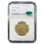 1847-O $10 Liberty Gold Eagle XF-45 NGC CAC