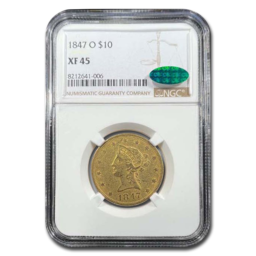 1847-O $10 Liberty Gold Eagle XF-45 NGC CAC