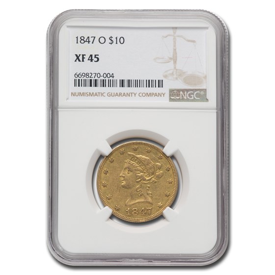 1847-O $10 Liberty Gold Eagle XF-45 NGC 1847-O $10 Liberty Gold Eagle XF-45 NGC