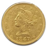 1847-O $10 Liberty Gold Eagle XF-45 PCGS (Repunched Date)