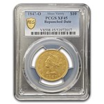1847-O $10 Liberty Gold Eagle XF-45 PCGS (Repunched Date)