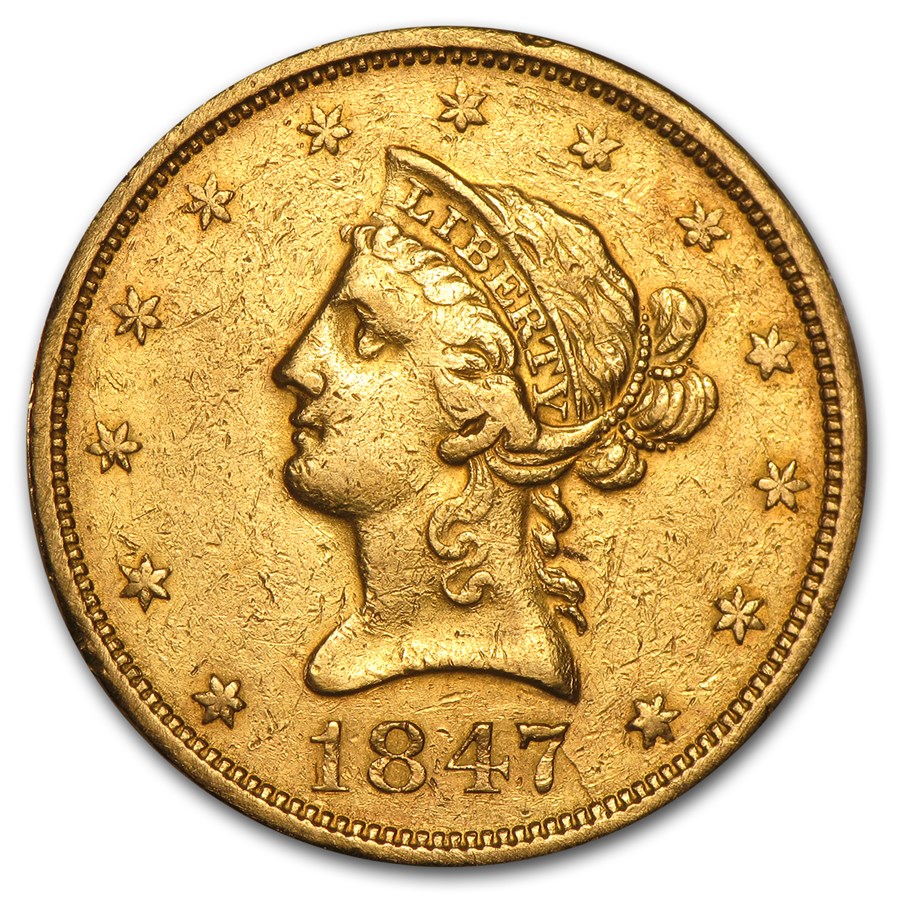 1847-O $10 Liberty Gold Eagle XF