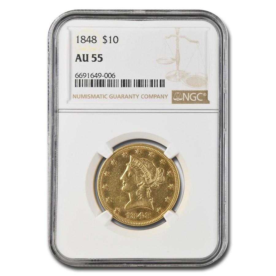 1848 $10 Liberty Gold Eagle AU-55 NGC