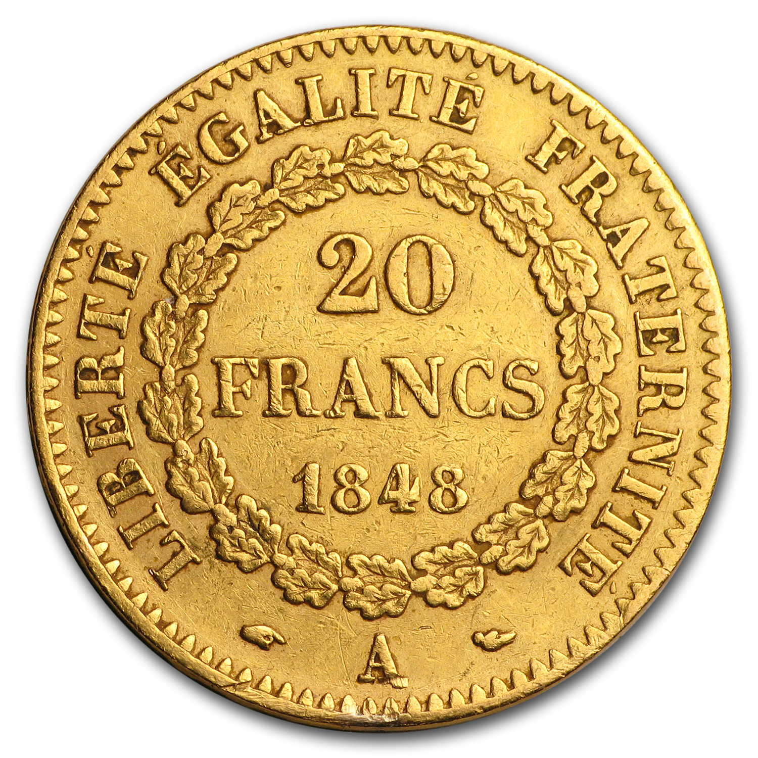 Buy 1848-1849 France Gold 20 Francs Lucky Angel AU | APMEX