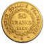 1848-1849 France Gold 20 Francs Lucky Angel (AU)