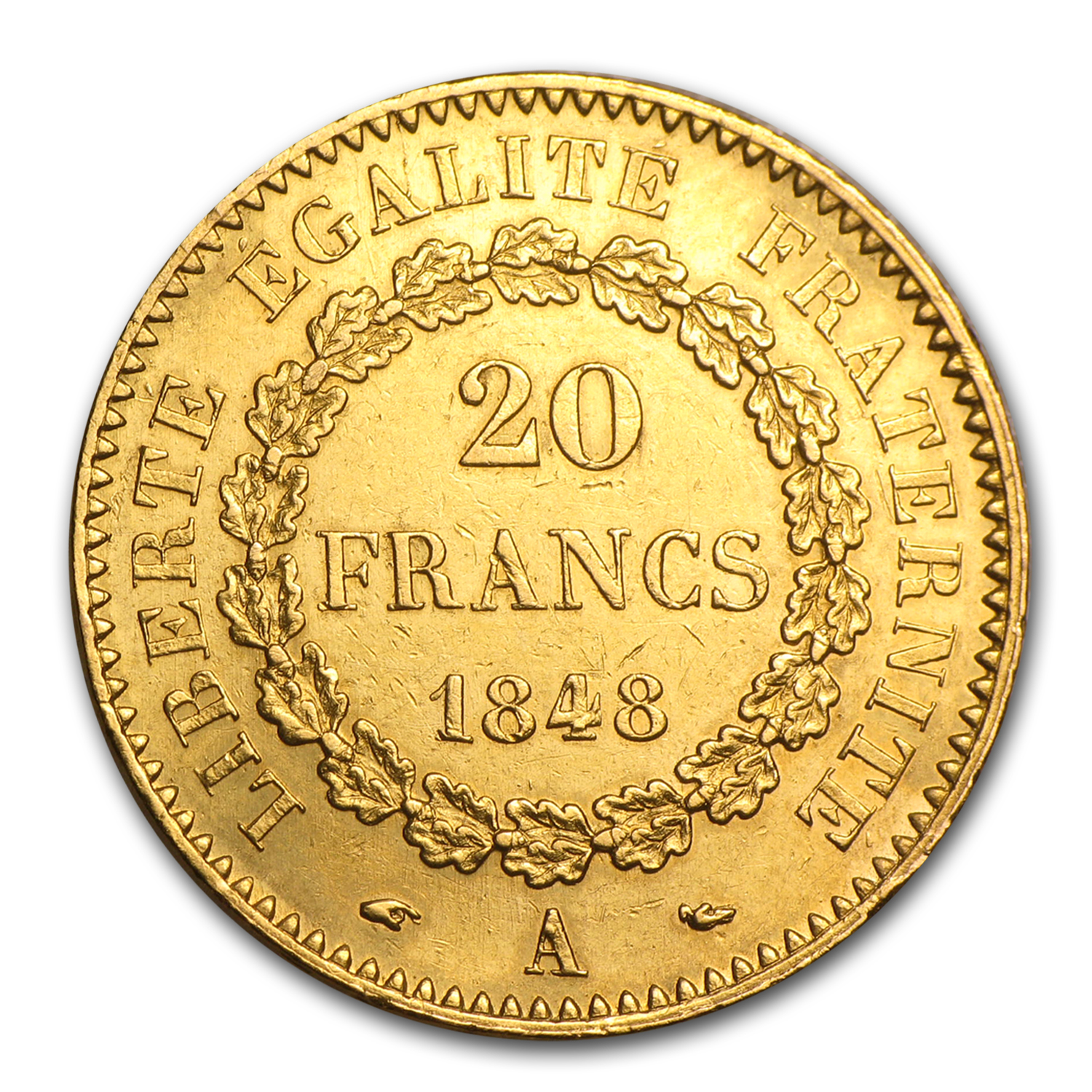Buy 1848-1849 Gold 20 Francs Lucky Angel Avg Circ | APMEX