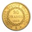 1848-1849 France Gold 20 Francs Lucky Angel Avg Circ