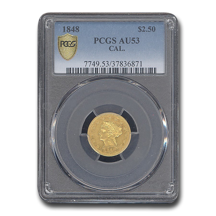 1848 $2.50 Gold California Fractional Quarter Eagle AU-53 PCGS