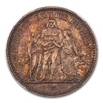 1848-A France Silver 5 Francs, Hercules MS-65 NGC