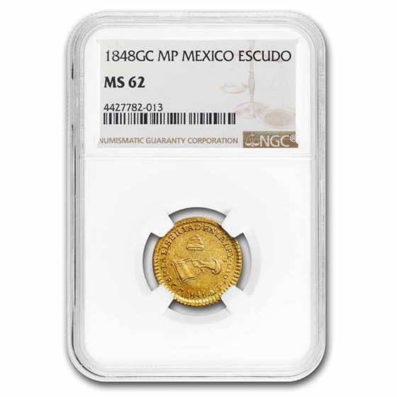 1848 GC MP Mexico Gold Escudo MS-62 NGC