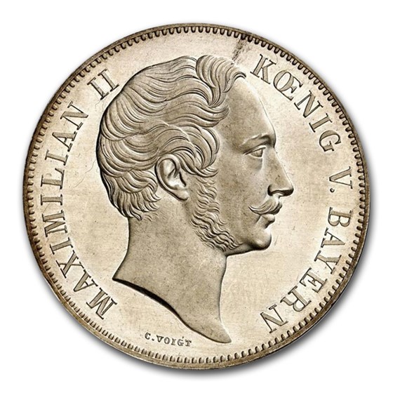 1848 German State Bavaria Silver 2 Thaler MS-63PL NGC 1848 German State Bavaria Silver 2 Thaler MS-63PL NGC