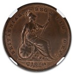 1848 Great Britain Penny Victoria MS-64 NGC (Red/Brown)