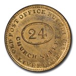 1848 Great Britain P&H Farthing Token MS-64 PCGS (Red/Brown)