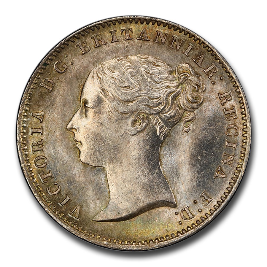 1848 Great Britain Silver Threepence Victoria MS-65 PCGS