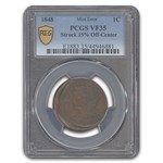 1848 Large Cent VF-35 PCGS (Mint Error, Struck 15% Off-Center)