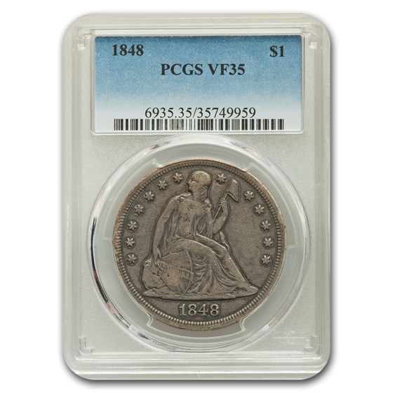 1848 Liberty Seated Dollar VF-35 PCGS 1848 Liberty Seated Dollar VF-35 PCGS