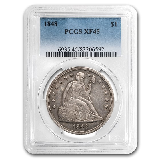 1848 Liberty Seated Dollar XF-45 PCGS 1848 Liberty Seated Dollar XF-45 PCGS