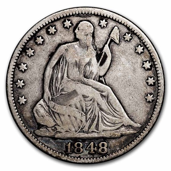 1848 Liberty Seated Half Dollar Fine