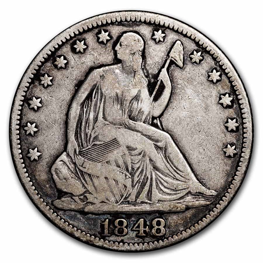 1848 Liberty Seated Half Dollar Fine