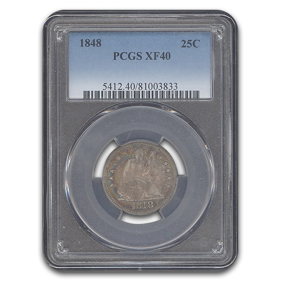 1848 Liberty Seated Quarter XF-40 PCGS
