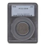 1848 Liberty Seated Quarter XF-40 PCGS
