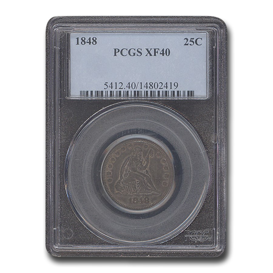 1848 Liberty Seated Quarter XF-40 PCGS