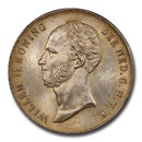 1848 Netherlands Silver 2 1/2 Gulden William II MS-64 PCGS 1848 Netherlands Silver 2 1/2 Gulden William II MS-64 PCGS