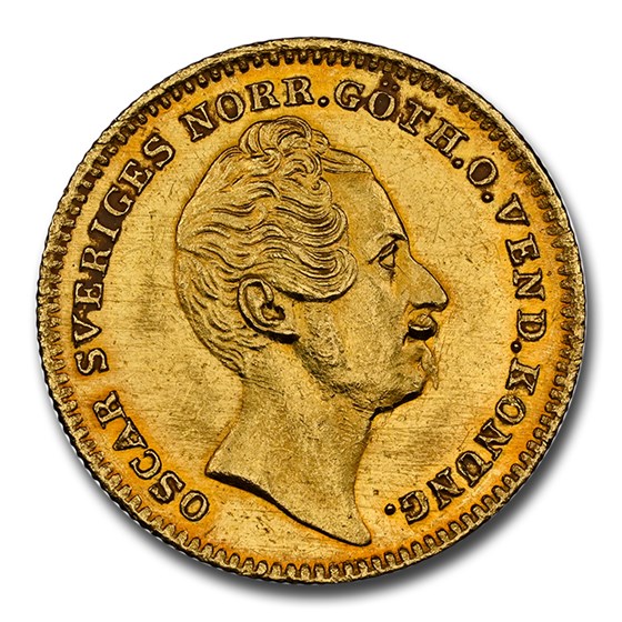 1848 Sweden Gold Ducat Oscar I MS-64 NGC