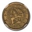 1849 $1 Liberty Head Gold AU-55 NGC (Closed Wreath)