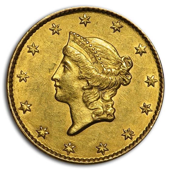 1849 $1 Liberty Head Gold Dollar Open Wreath AU 1849 $1 Liberty Head Gold Dollar Open Wreath AU
