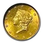 1849 $1 Liberty Head Gold MS-63 NGC (No L)