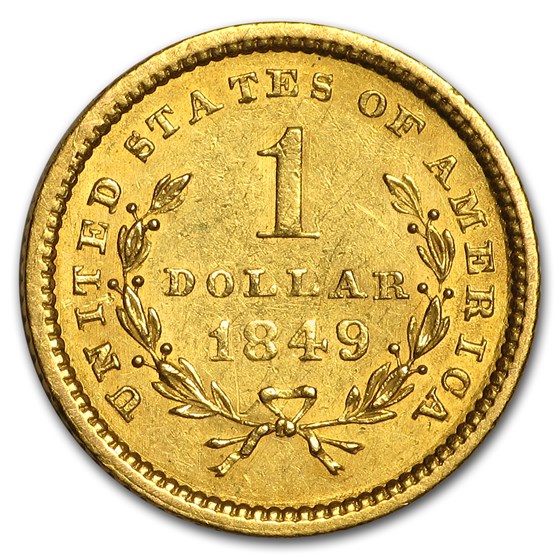 Buy 1849 $1 Liberty Head Gold Open Wreath AU (w/L) | APMEX