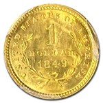 1849 $1 Liberty Head Gold Open Wreath MS-63 PCGS