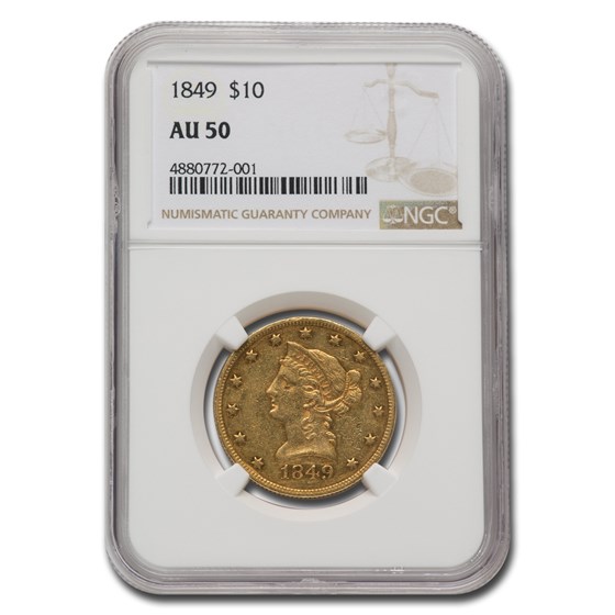 1849 $10 Liberty Gold Eagle AU-50 NGC 1849 $10 Liberty Gold Eagle AU-50 NGC