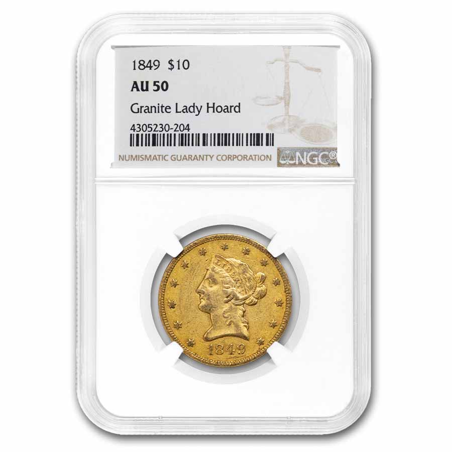 1849 $10 Liberty Gold Eagle AU-50 NGC