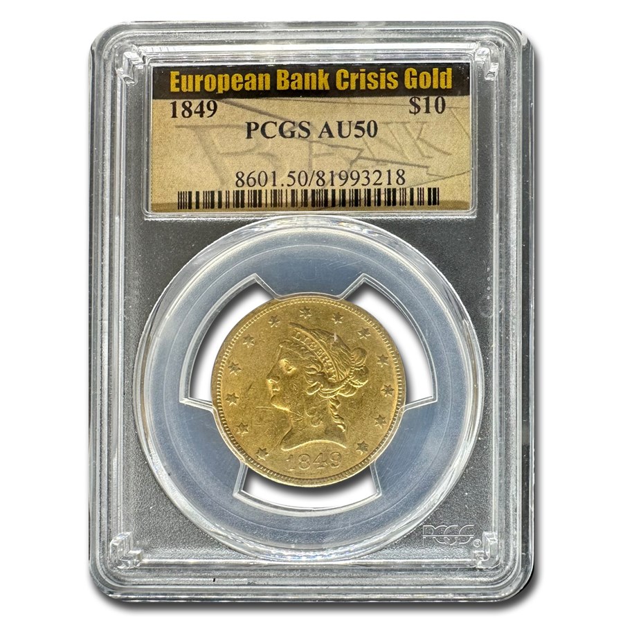 1849 $10 Liberty Gold Eagle AU-50 PCGS